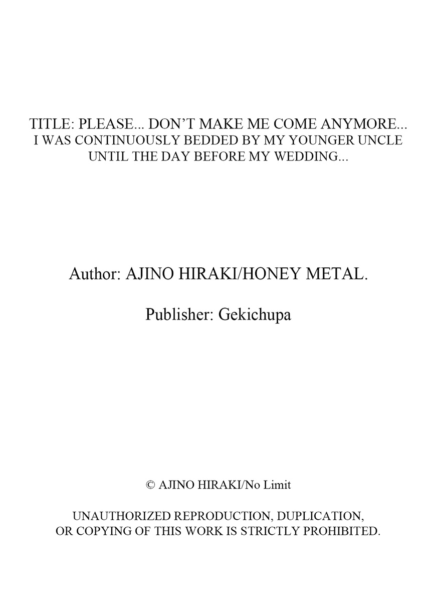 [Ajino Hiraki] Onegai… Mou, Ikasenaide… Shiki no Zenjitsu made Toshishita no Oji ni Dakare Tsuzuketa Watashi wa… 1-4 | Please… Don't Make Me Come Anymore… I Was Continuously Bedded by My Younger Uncle Until the Day Before My Wedding… 1-4 [English] 27