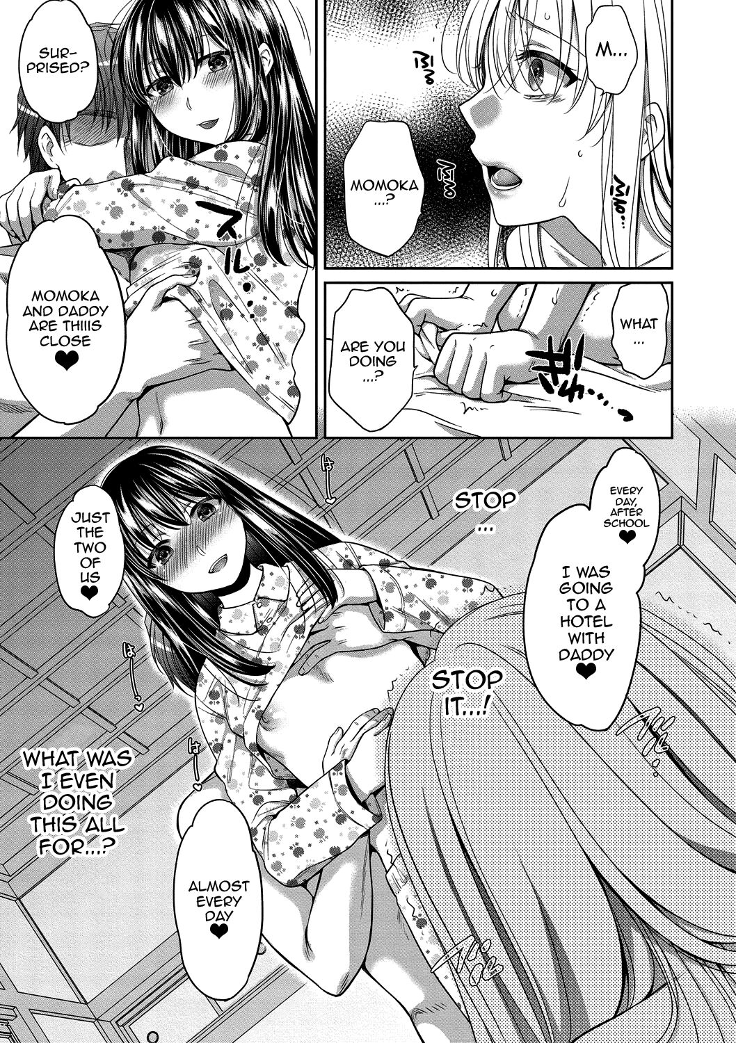 [Harusawa] Nisemono Kazoku - Gifu ni Ochite Iku Musume | Daughter Falling Into Stepfather Ch.1-4 [English] {Doujins.com} [Digital] 56