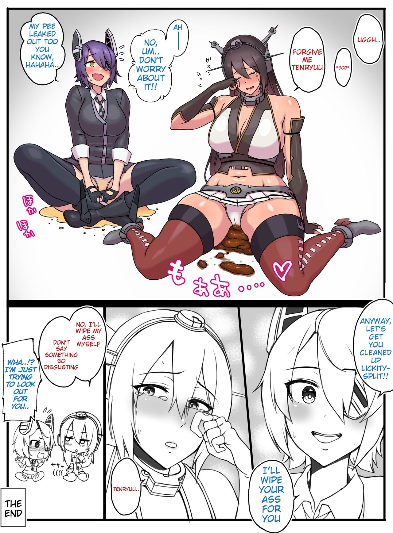 Nagato and Tenryuu scat/pee manga 6