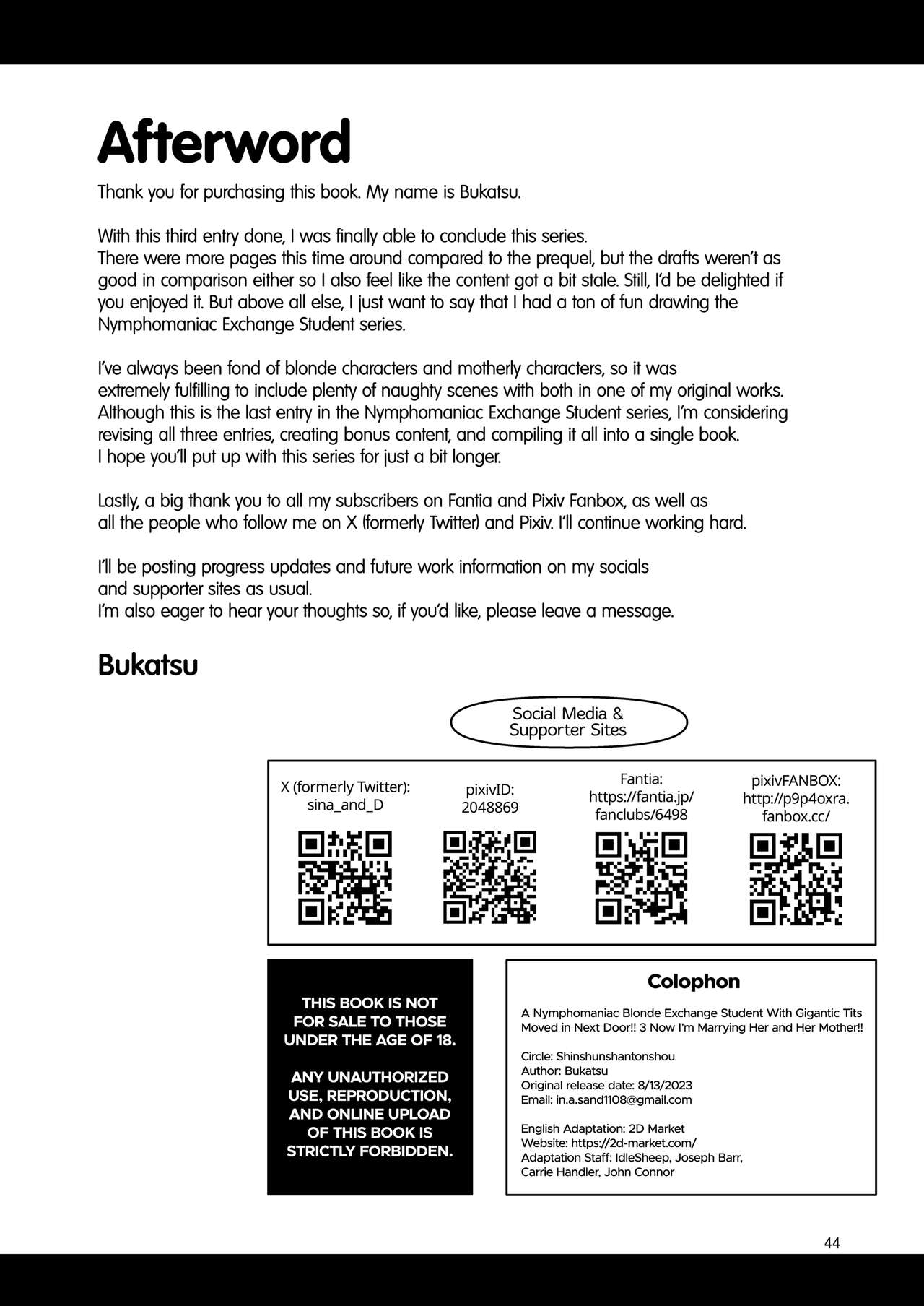 H Daisuki Kinpatsu Hakujin Bakunyuu Ryuugakusei ga Tonari no Heya ni Hikkoshite Kita!! 3 ~ | A Nymphomaniac Blonde Exchange Student with Gigantic Tits Moved in Next Door!! 3 - Page 44