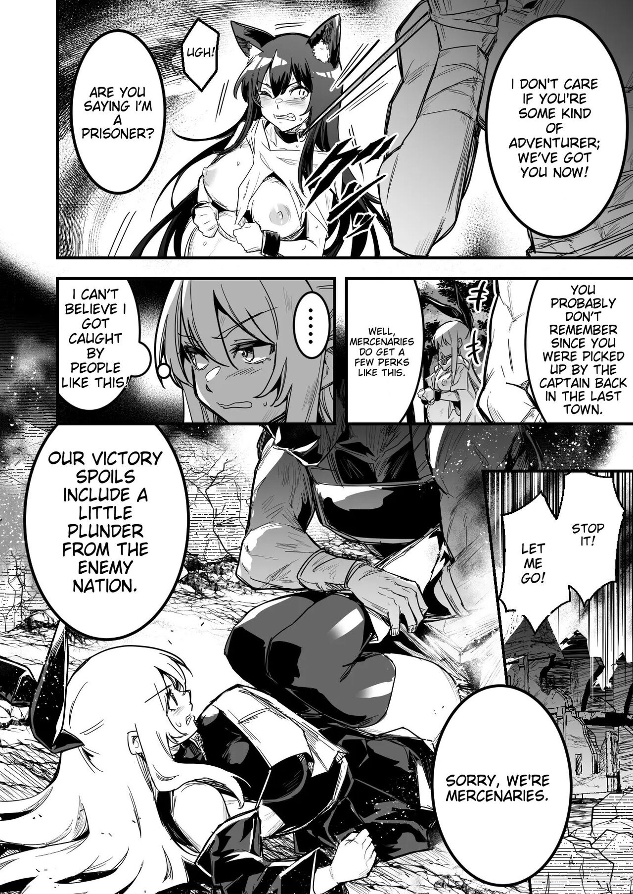 [LeftHand] Arakure Youheidan ni Tsukamari Futari Sorotte Botehara ni Sareru Boukensha-chan to Kenshi-chan 1