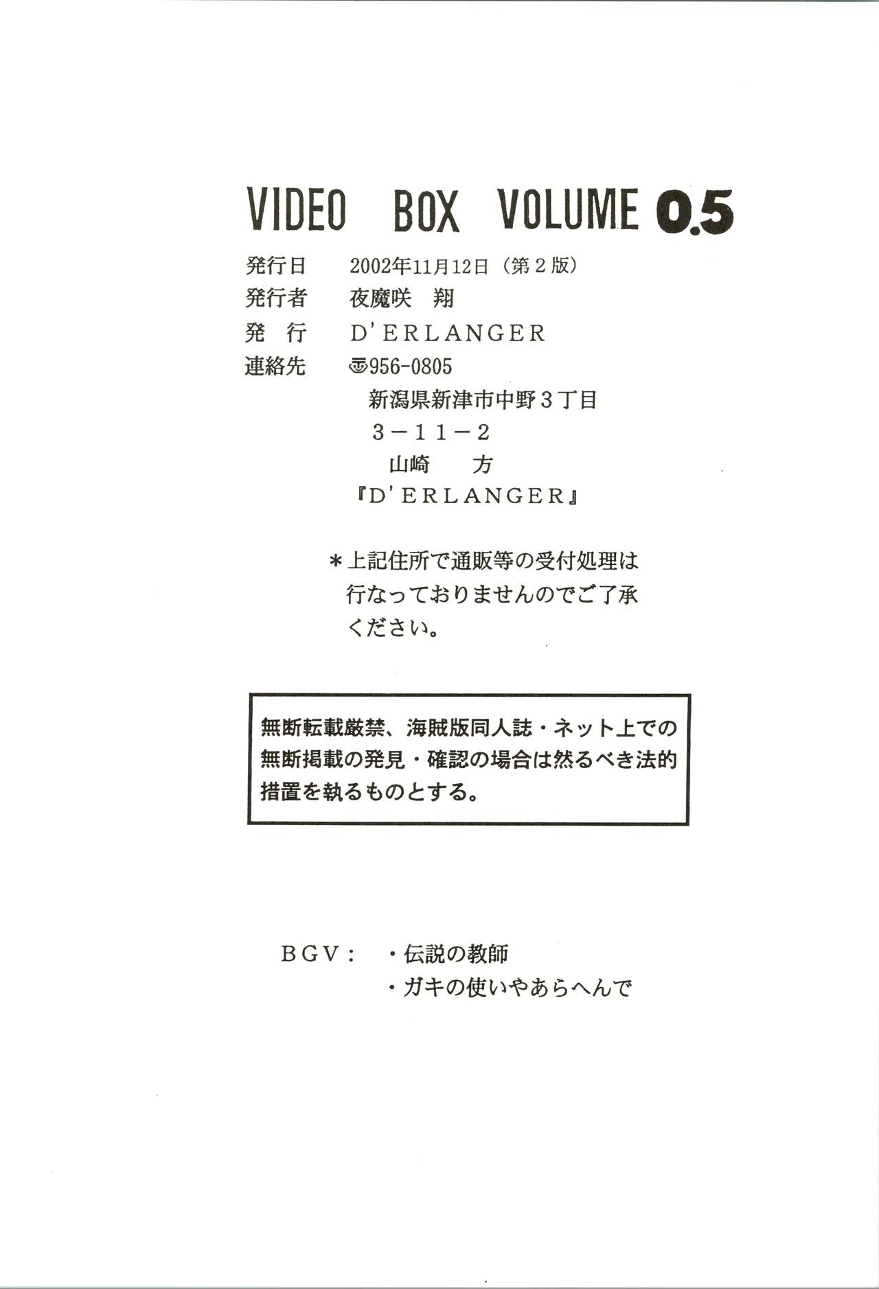 Denkagekou VIDEO BOX VOLUME 0.5 26