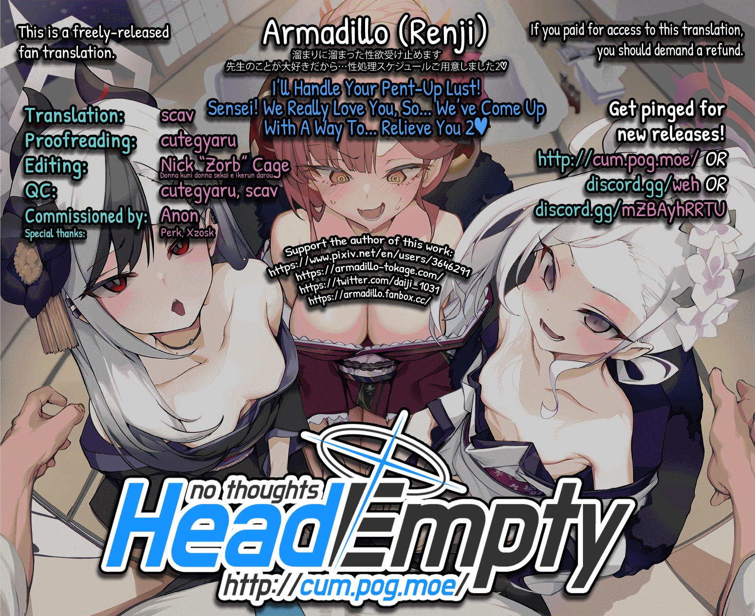 [Armadillo (Renji)] Tamari ni Tamatta Seiyoku Uketomemasu Sensei no Koto ga Daisukidakara... Seishori Schedule Go-Youi Shimashita❤ 2 | I’ll Handle Your Pent-Up Lust! Sensei! We Really Love You, So... We’ve Come Up With A Way To... Relieve You❤ 2 (Blue Archive) [English] [head empty] [Digital] 34