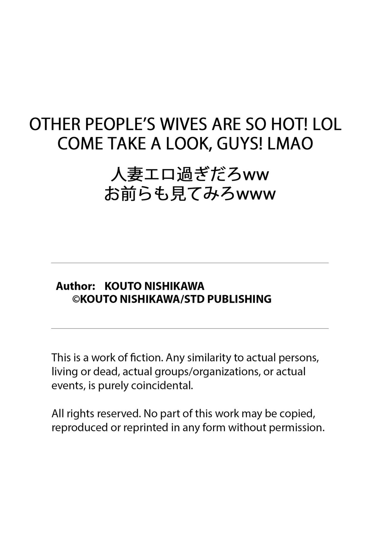 [Nishikawa Kouto] Hitozuma Ero Sugidaro ww Omaera mo Mitemiro www 1-2 | OTHER PEOPLE'S WIVES ARE SO HOT! LOL COME TAKE A LOOK, GUYS! LMAO 1-2 [English] [Descensored] 36