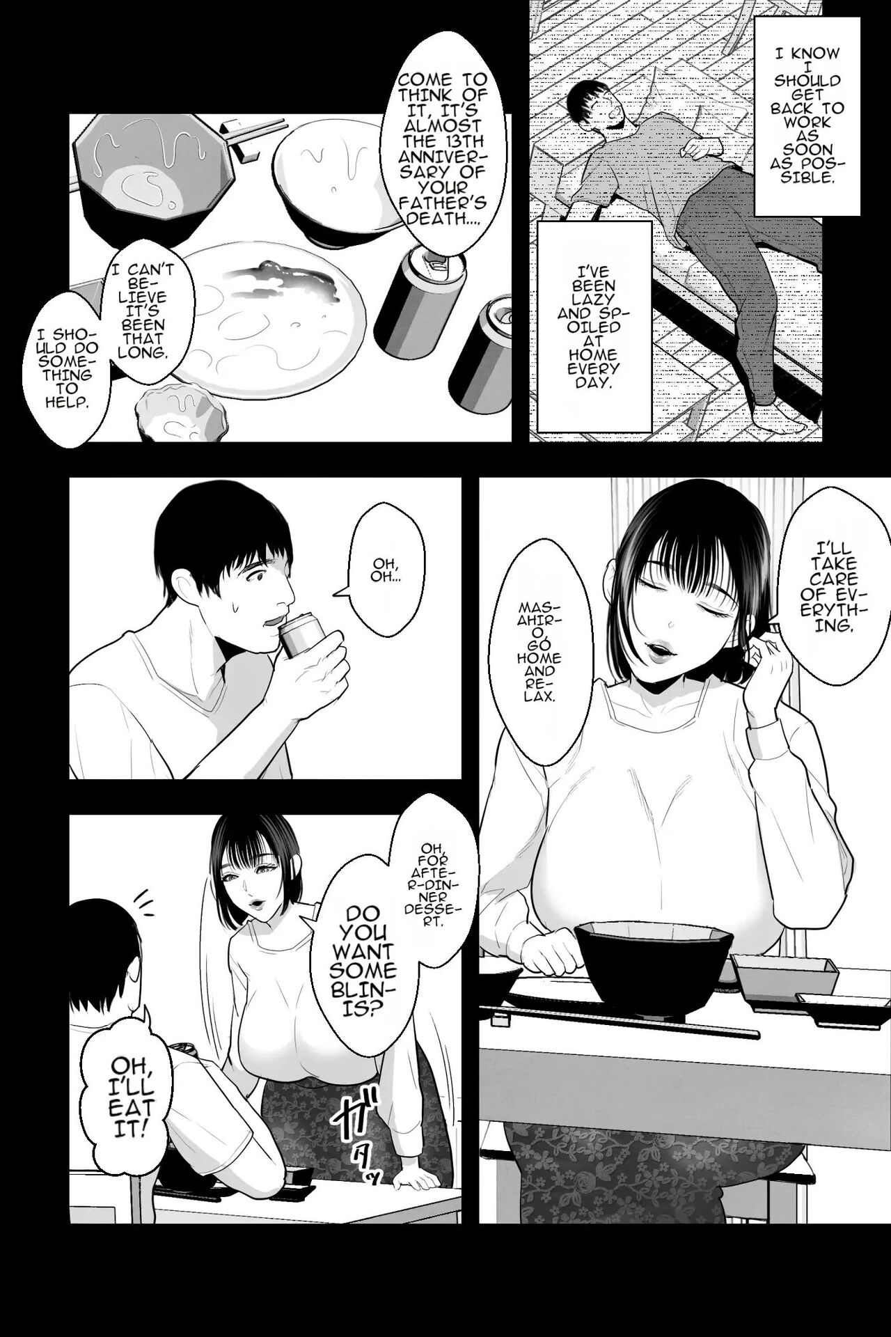 [Ginshio Honpo (Ginen)] Tainai Kaiki ~Neet no Ore wa Bakunyuu Haha to Manjiru Toroama Kozukuri Sex de Iyasareru~ | Reverting to the Womb: As a NEET, I'm Healed by Making Sweet, Creamy Love with My Busty Mother [English] [AutobotsTL] 2