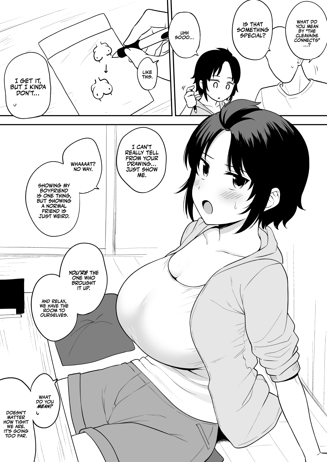 Tanima ga Tsunagaru kurai Chichi ga Dekai Onna Tomodachi | A Female Friend with Boobs So Big That Her Cleavage Connects 2