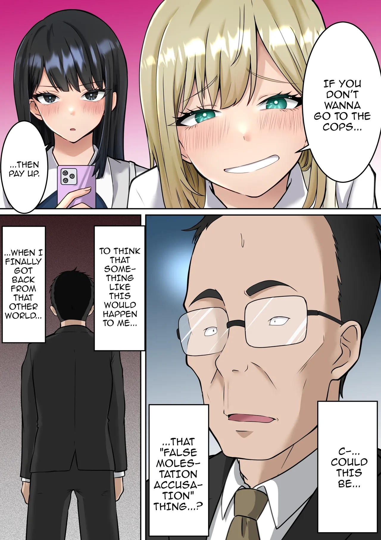 Isekai Kaeri no Chuunen Oyaji ga Gal JK-tachi ni Chikan Enzai o Fukkakerareta node Saimin Mahou de Shikaeshi suru Hanashi Zenpen /  Story About An Old Man That Just Returned From Another World Who Is Falsely Accused of Sexual Assault By A Couple Of Schoolgirls So He Takes Revenge On Them Using Hypnosis Magic 3