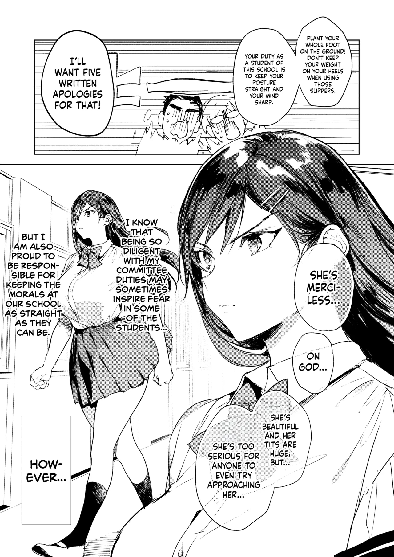 Kiritsu ni Kibishii Fuuki Iinchou wa Kounai de Himitsu no Dosukebe Onanie ga Yamerarenai! | The Strict Head of the DIsciplinary Committee Just Can't Stop Masturbating at School! - Page 6