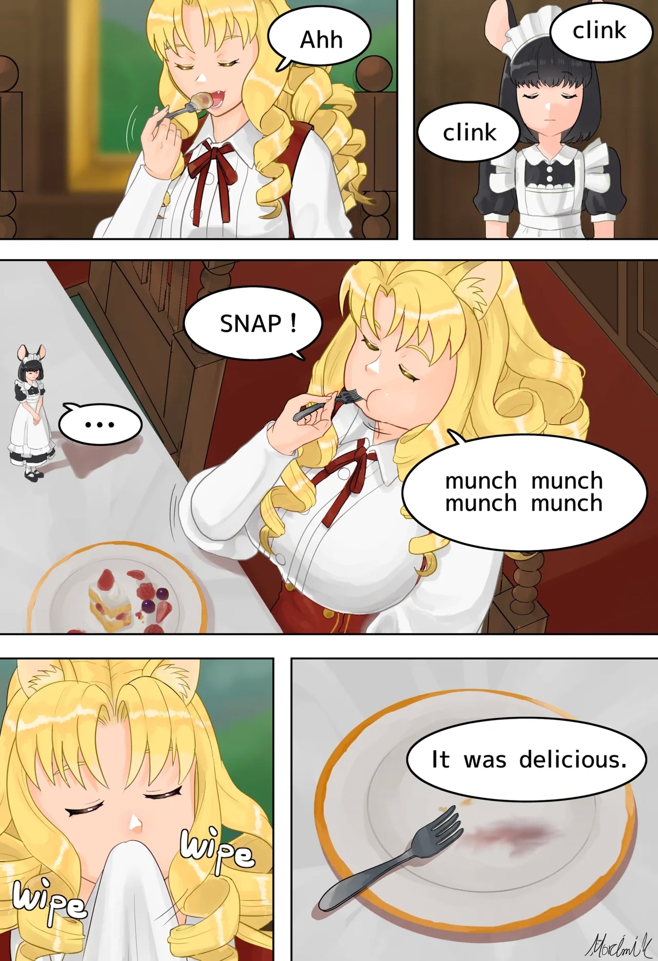 Cat girl and little mouse girl 1