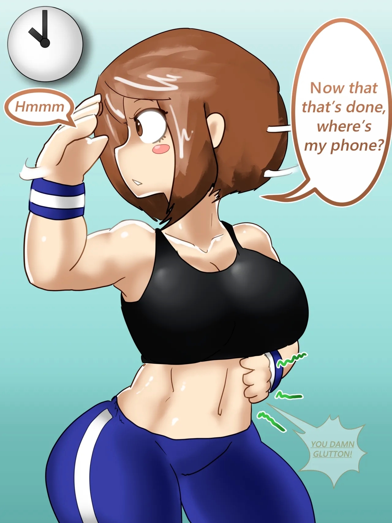 Ochako swallows Bakugo 5