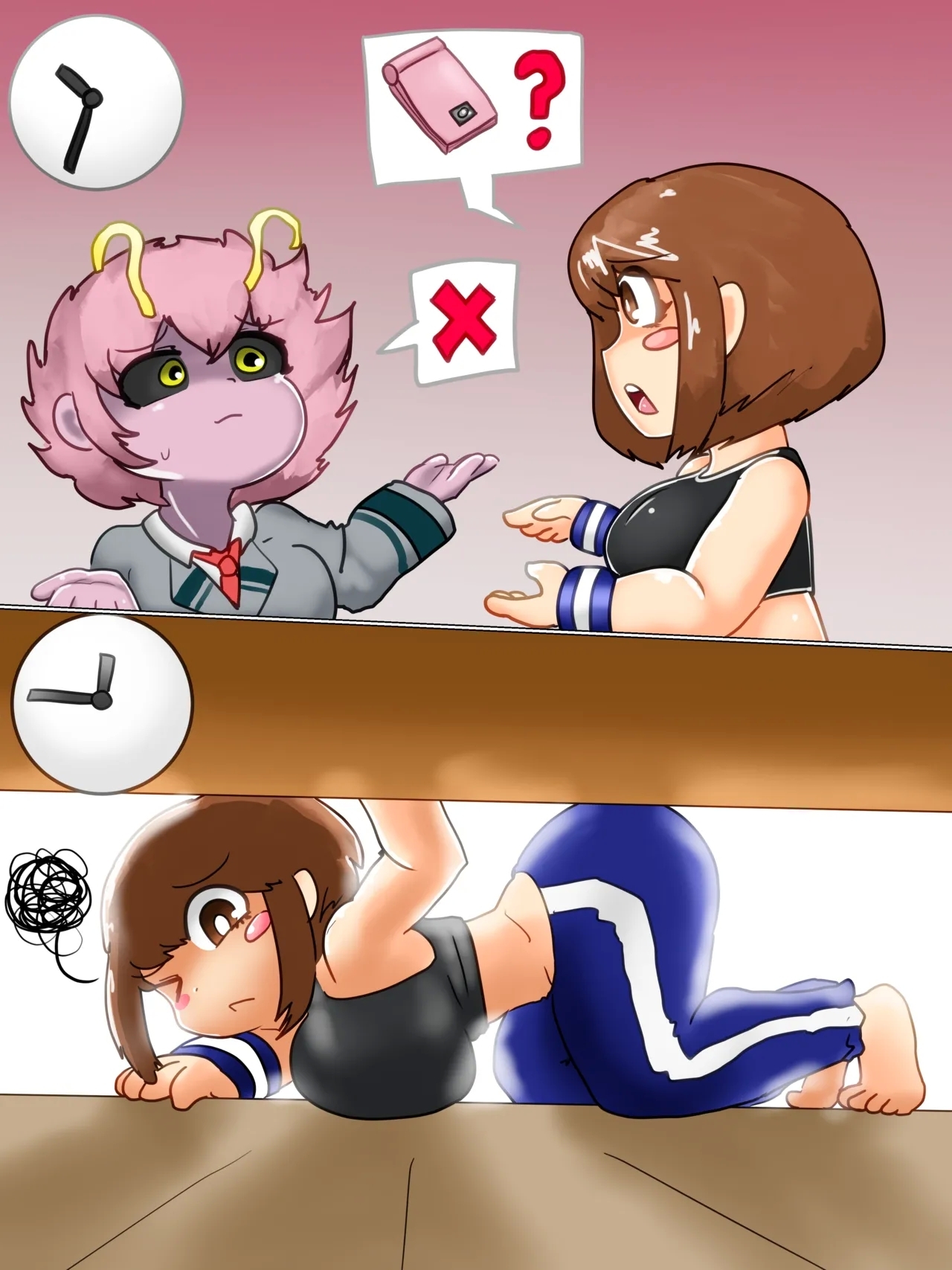 Ochako swallows Bakugo 6