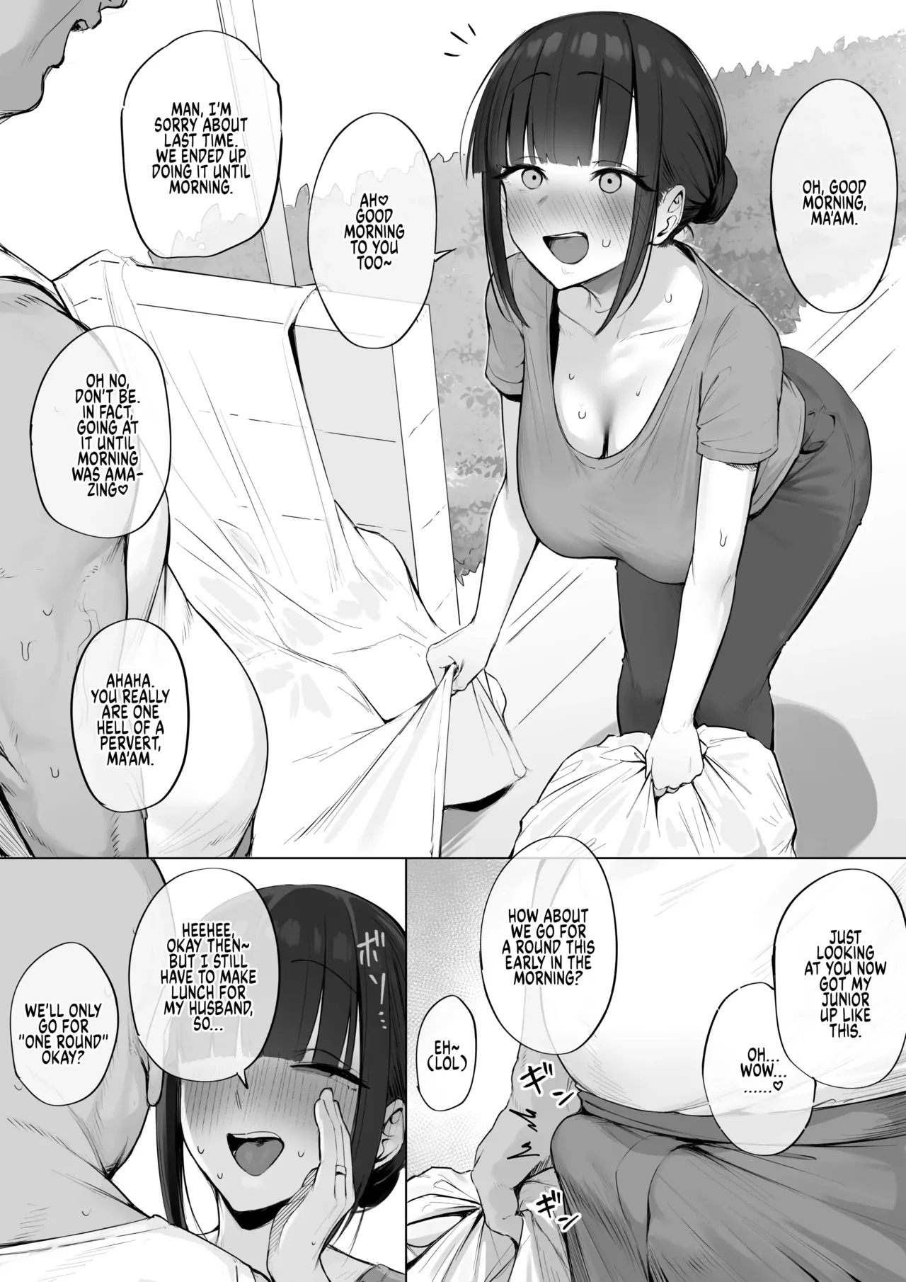 Asakara Dosukebe Uwaki Koubi Shichau Hitozuma-san | A Perverted Wife Having Cheating Sex Early In The Morning 0