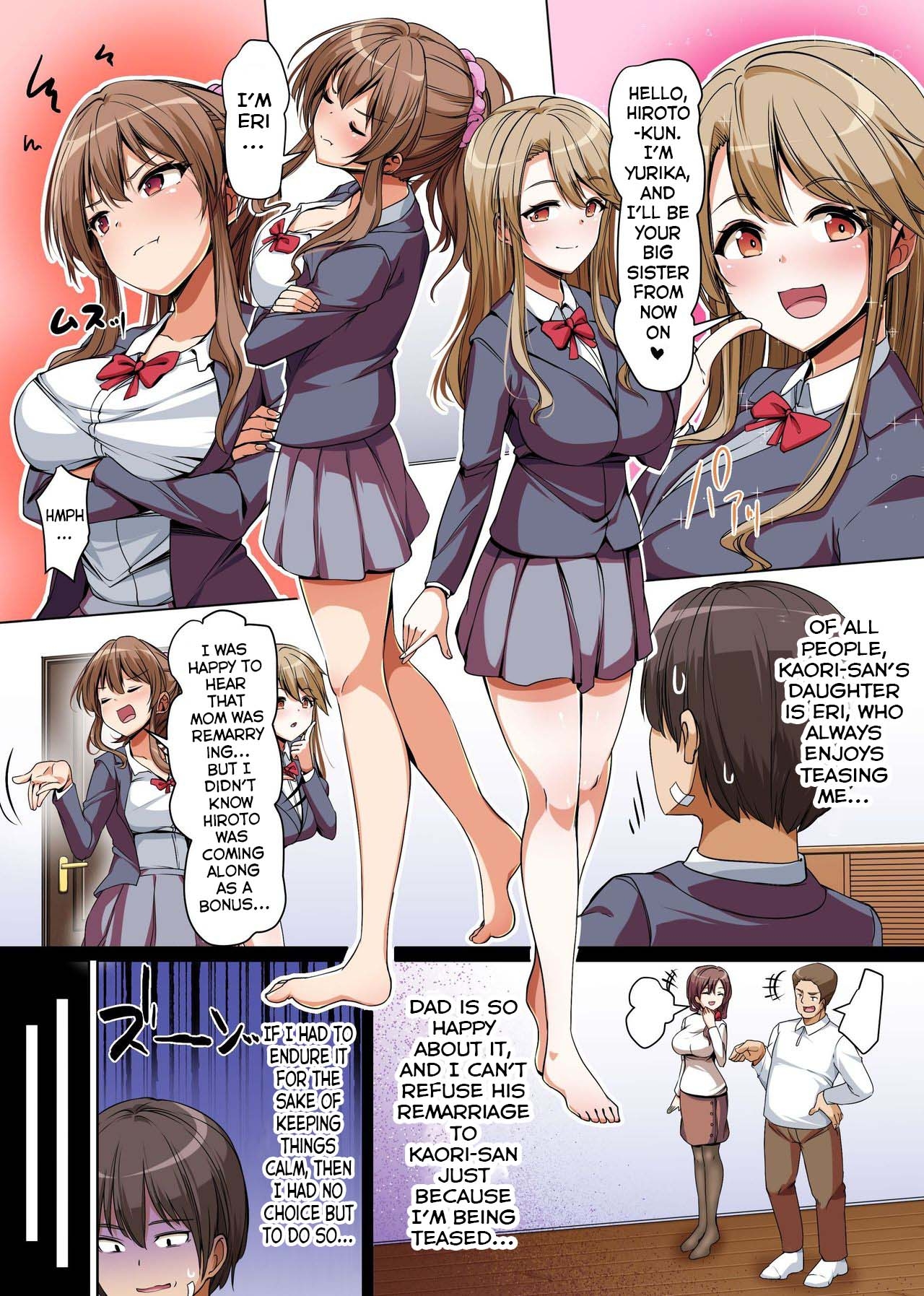 Gishimaidon de Datsu Doutei! Chichioya ga Saikon Shitara Ijimekko ga Gimai ni Natta| Losing My Virginity in a Big Sister-Little Sister Combo! My Bully Became My Stepsister After Dad Remarried ~ "You're mine, so hurry up and make me feel good, alright?!" - Page 8