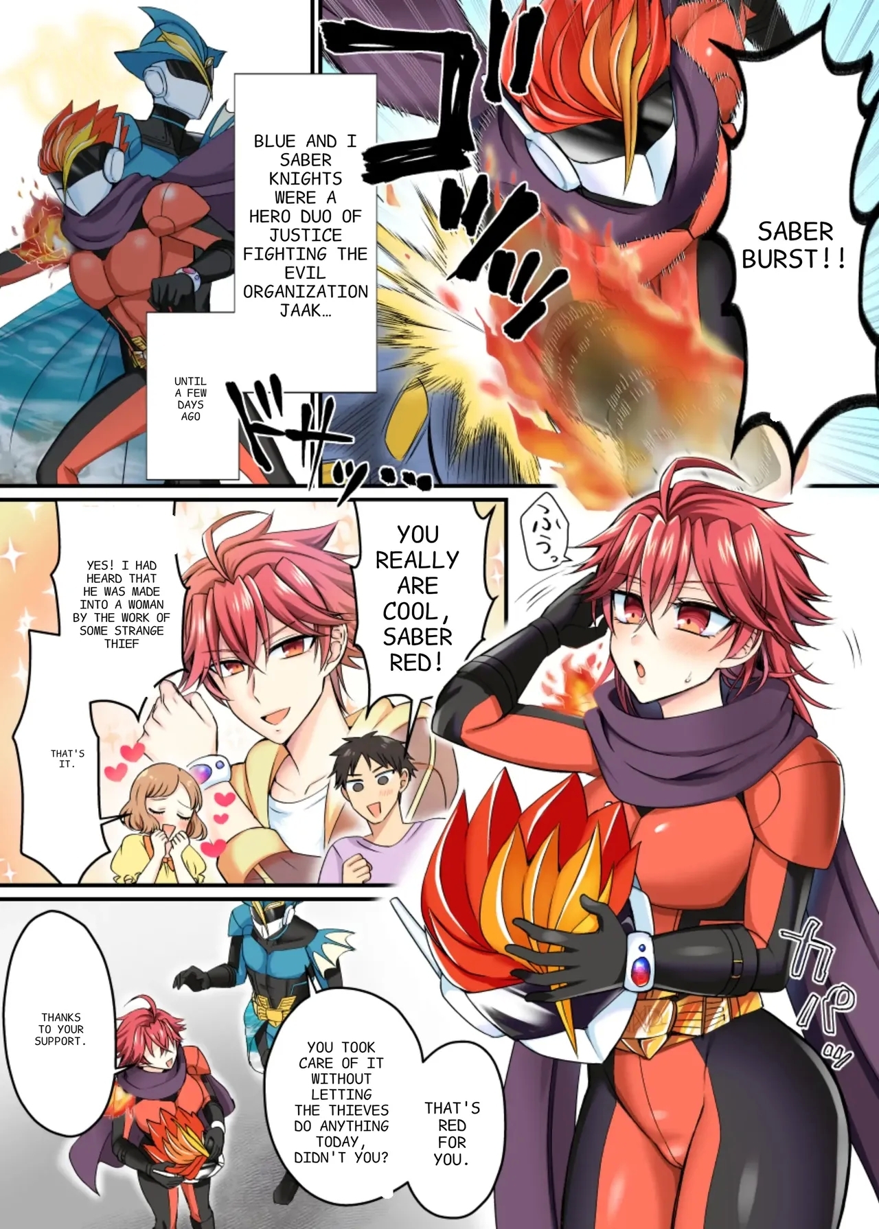 [あむぁいおかし製作所 (萌黄おじさん)] セイバーレッド ～正義のザコ女戦闘員ヒーロー～ [英訳] - Hentaiaz.com - 2