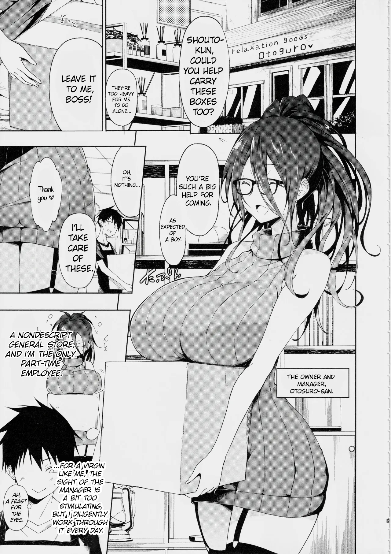 [Alkaloid no Baketu (Mizoguchi Gelatin)] Kyonyuu Megane Dosukebe Oneee-san ni Fudeoroshi Gyaku Ra Sex de Moteasobareru. | Teased and Toyed with by a Busty, Glasses-wearing, Lewd Older Sister in Reverse Virginity-Loss Sex. [English][RestScans] 3