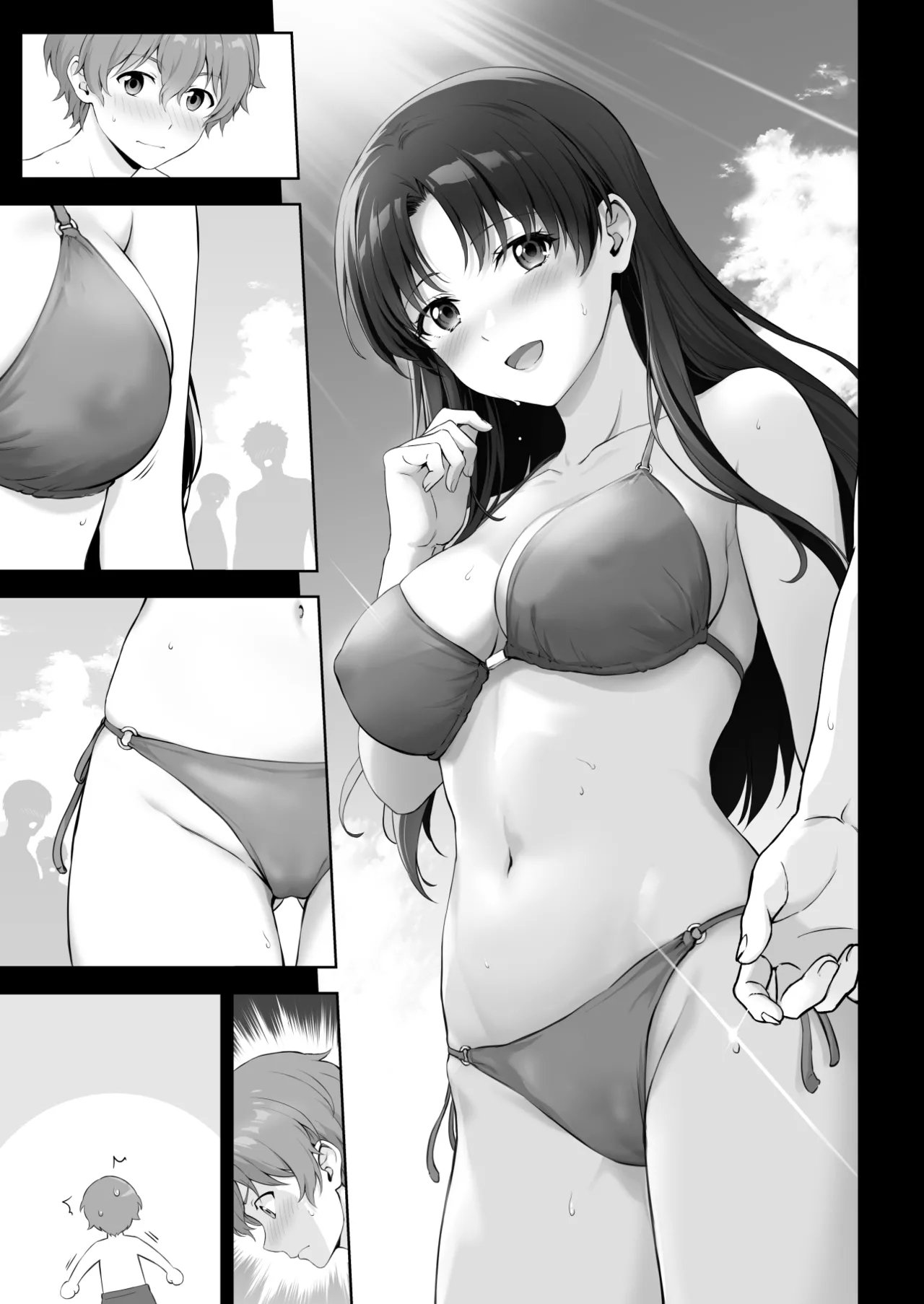 ビーチでモテモテの先輩と隠れてエッチなことする話全P文字無しver 0