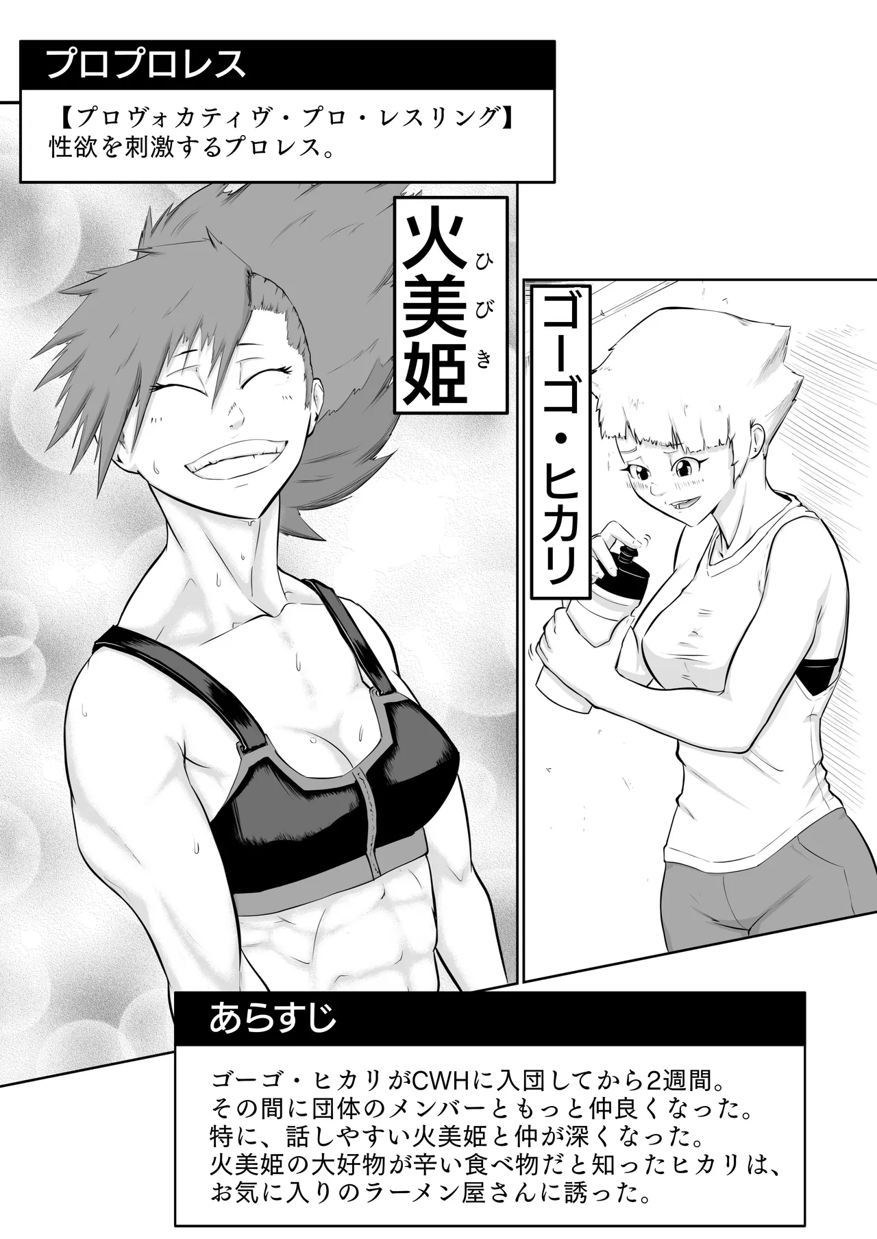 プロプロレス「H+」:【記憶喪失】 筋肉フェチの火美姫ちゃんがナンパについていく - Page 2