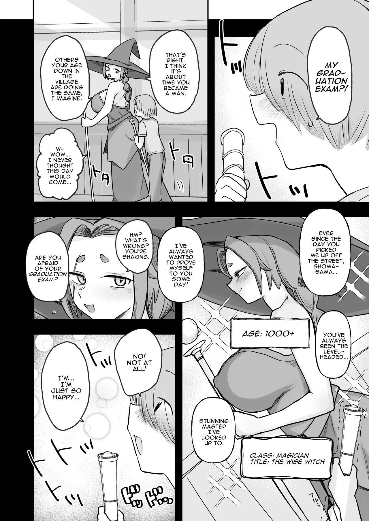 “Warabesai ￪ | 1000 Year Old Witch Cumsqueezes Her Disciple During His Virginity Graduation Exam - Page 4