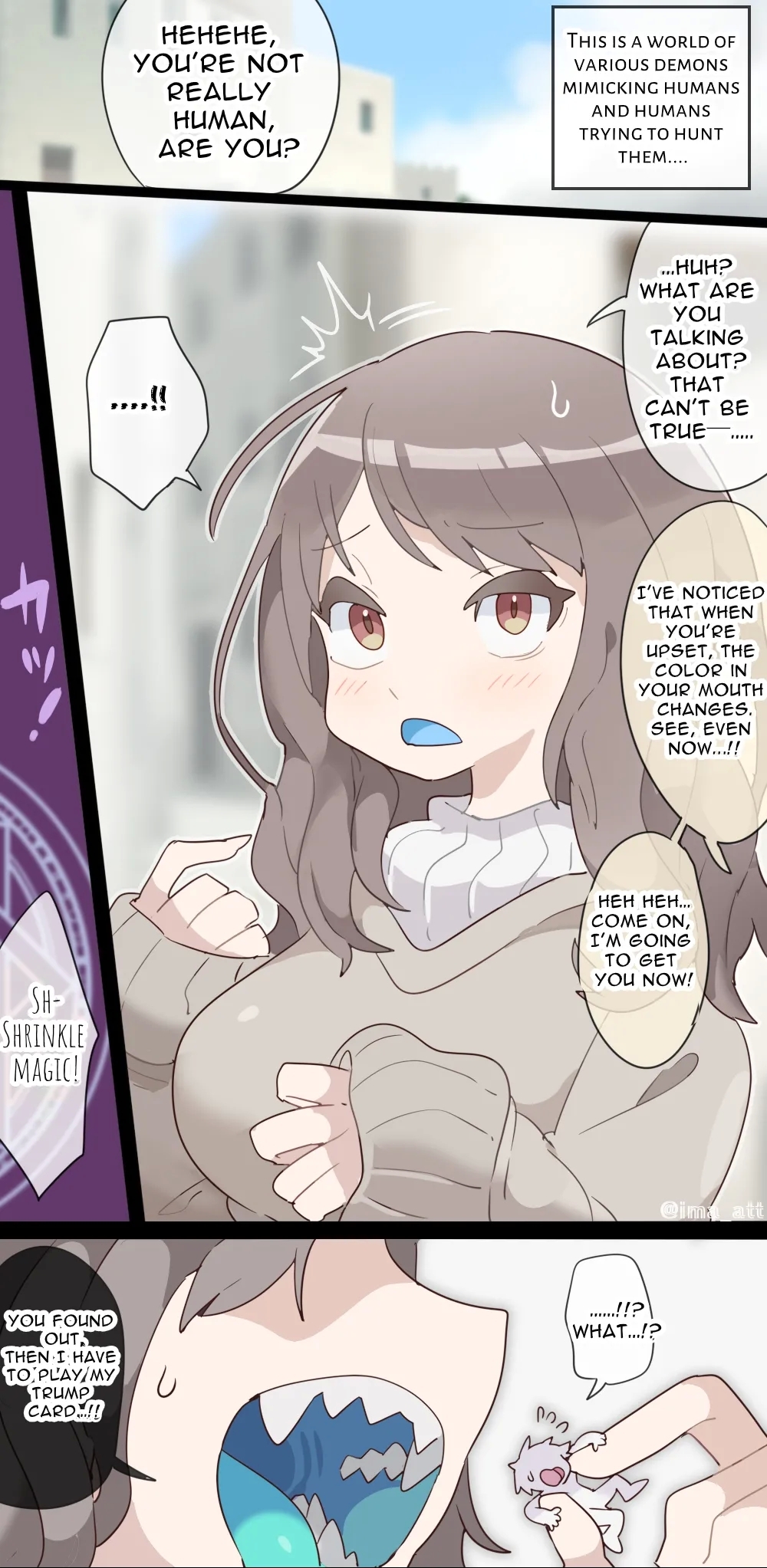 A vore manga where you are shrunk by a girl with blue mucous membranes and then swallowed whole 1
