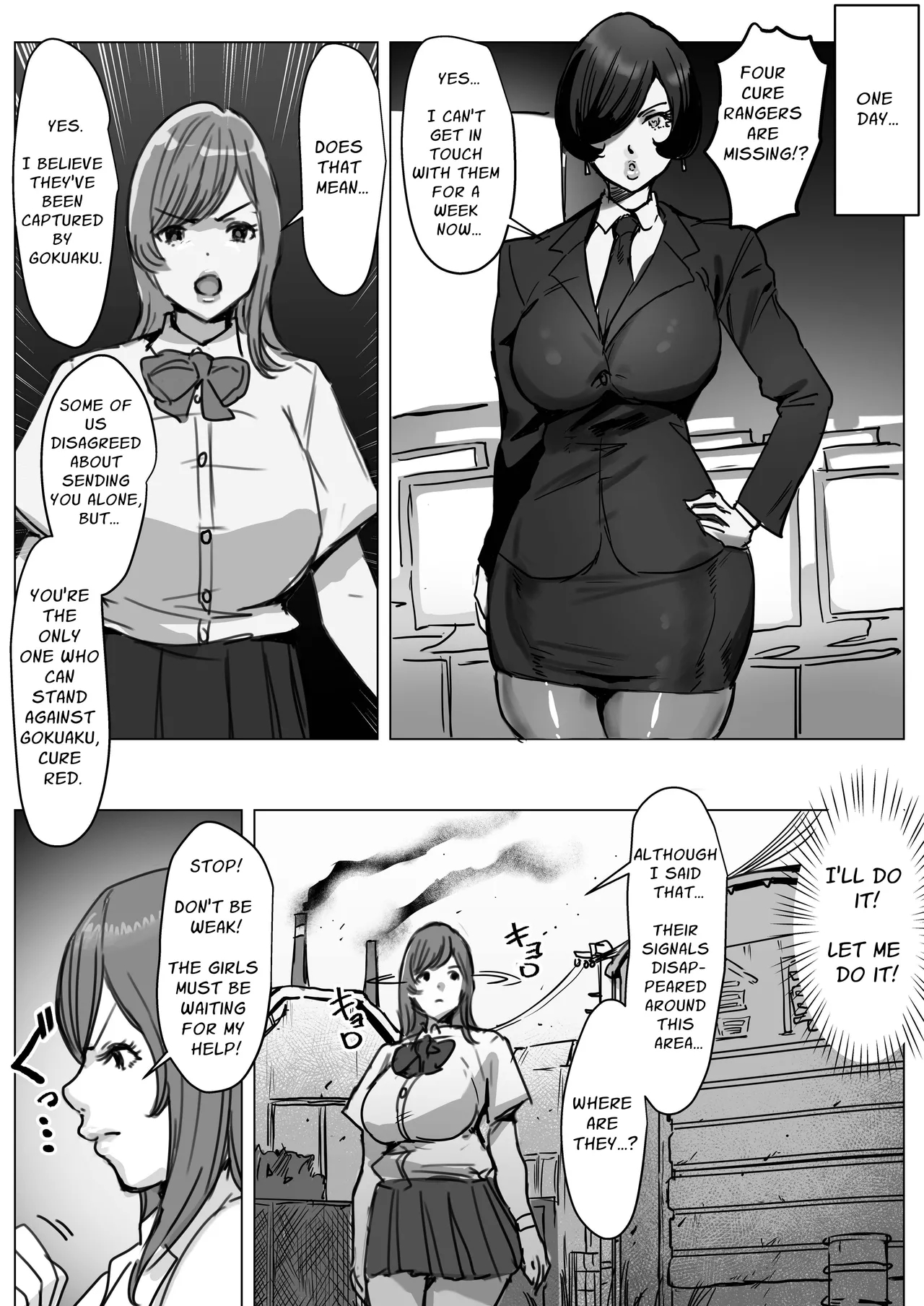 Futanari Chinpo Battle! Sentai Red vs Dosukebe Kaijin | Futanari Dick Battle! Warrior Red VS The Perverted Supervillains - Page 6