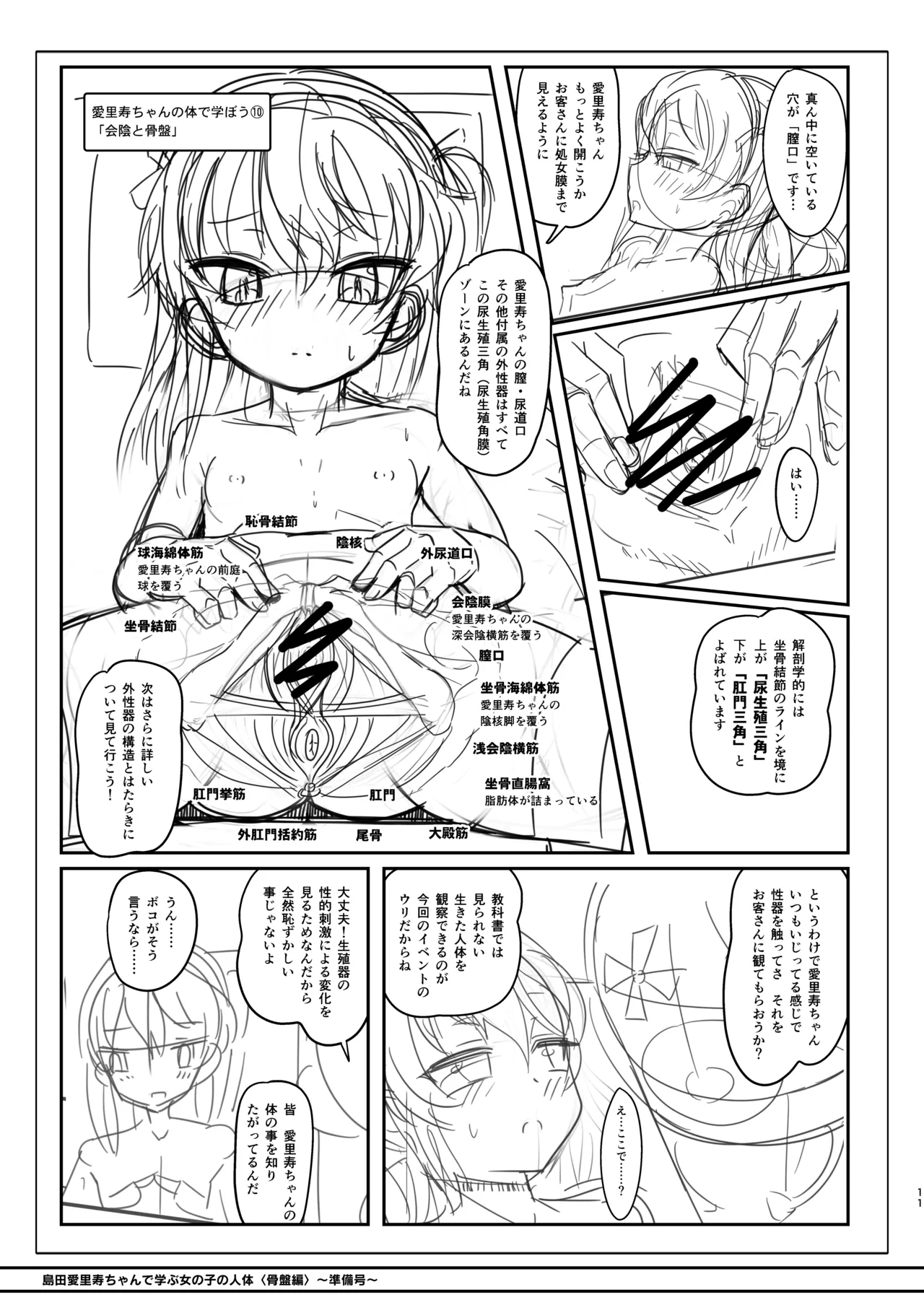 島田愛里寿ちゃんで学ぶ女の子の人体〈骨盤編〉下巻［準備号］ - Page 11