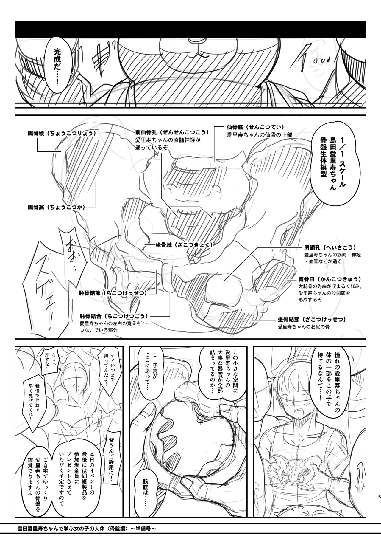 島田愛里寿ちゃんで学ぶ女の子の人体〈骨盤編〉下巻［準備号］ - Page 5