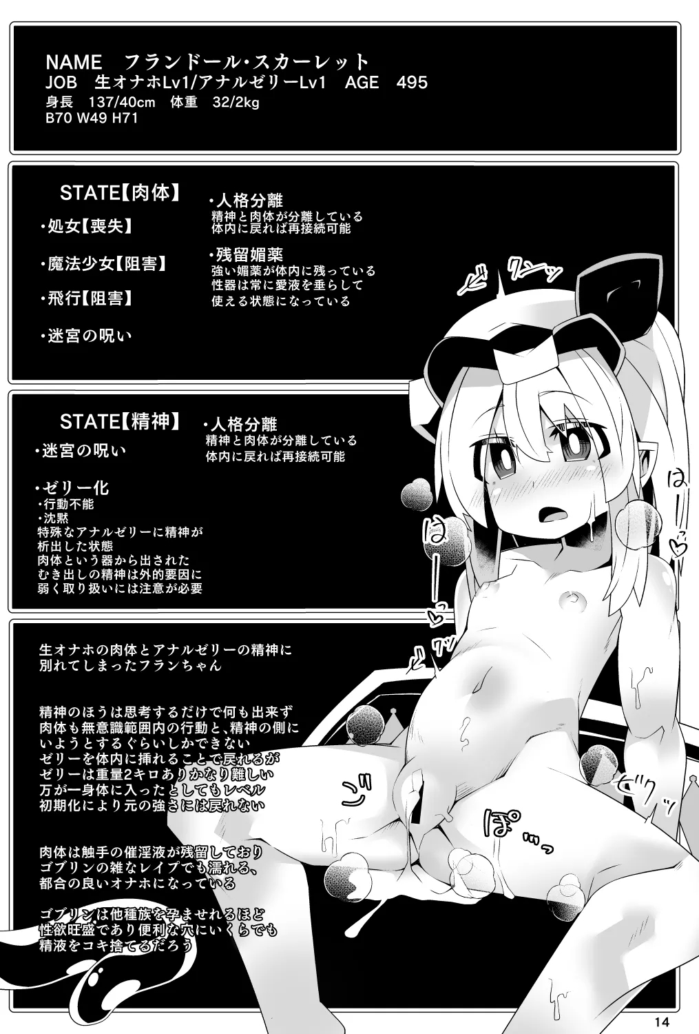 Flan-chan no Erotorappudanjon Personality Excretion Jinkaku Haisetsu Danjon de Mugen Konte Nyuuhen - Page 14