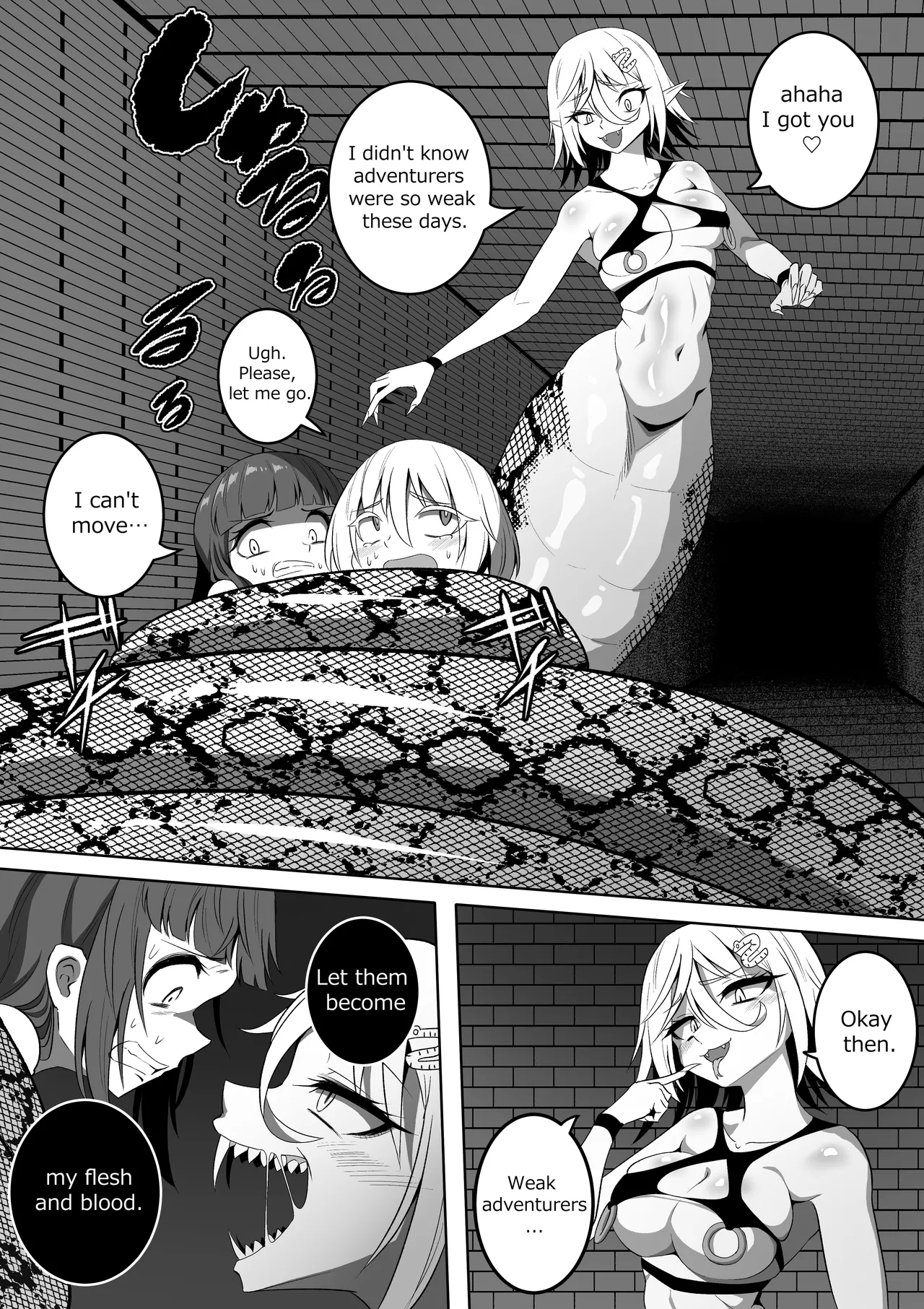 カイガ【kaiga】 - Lamia swallowed more than her limit and her stomach is about to burstENG ver 1
