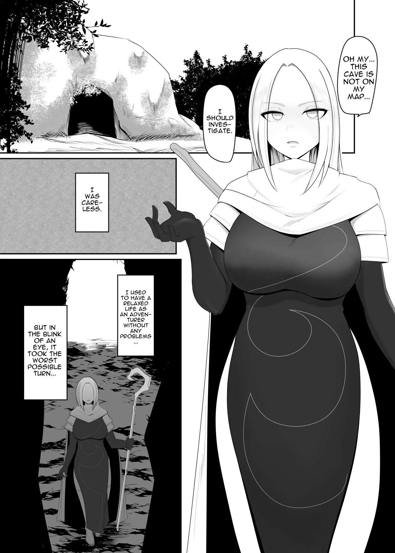 Shokushu Kisei Nasusubenaku Kuppuku Saserreru Onna Majutsushi | Tentacle Parasite - A female sorceress is helplessly subjugated - Page 3