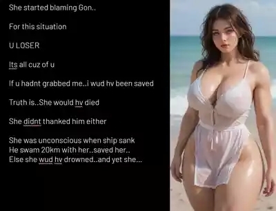 AI Generated, Stranded on Beach with arrogant girl, ENGLISH 8