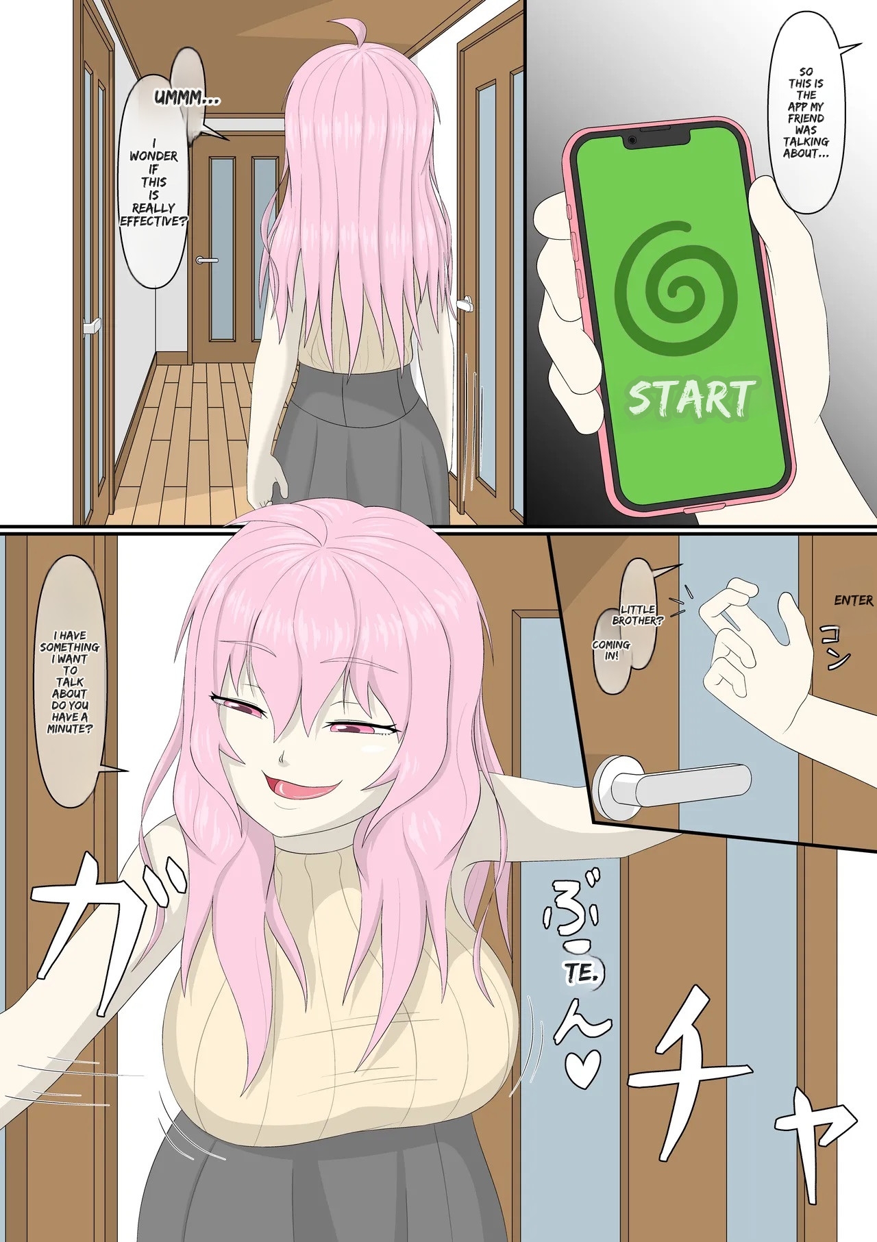Hypnosis App With A BroCon Futanari Sister - Page 1