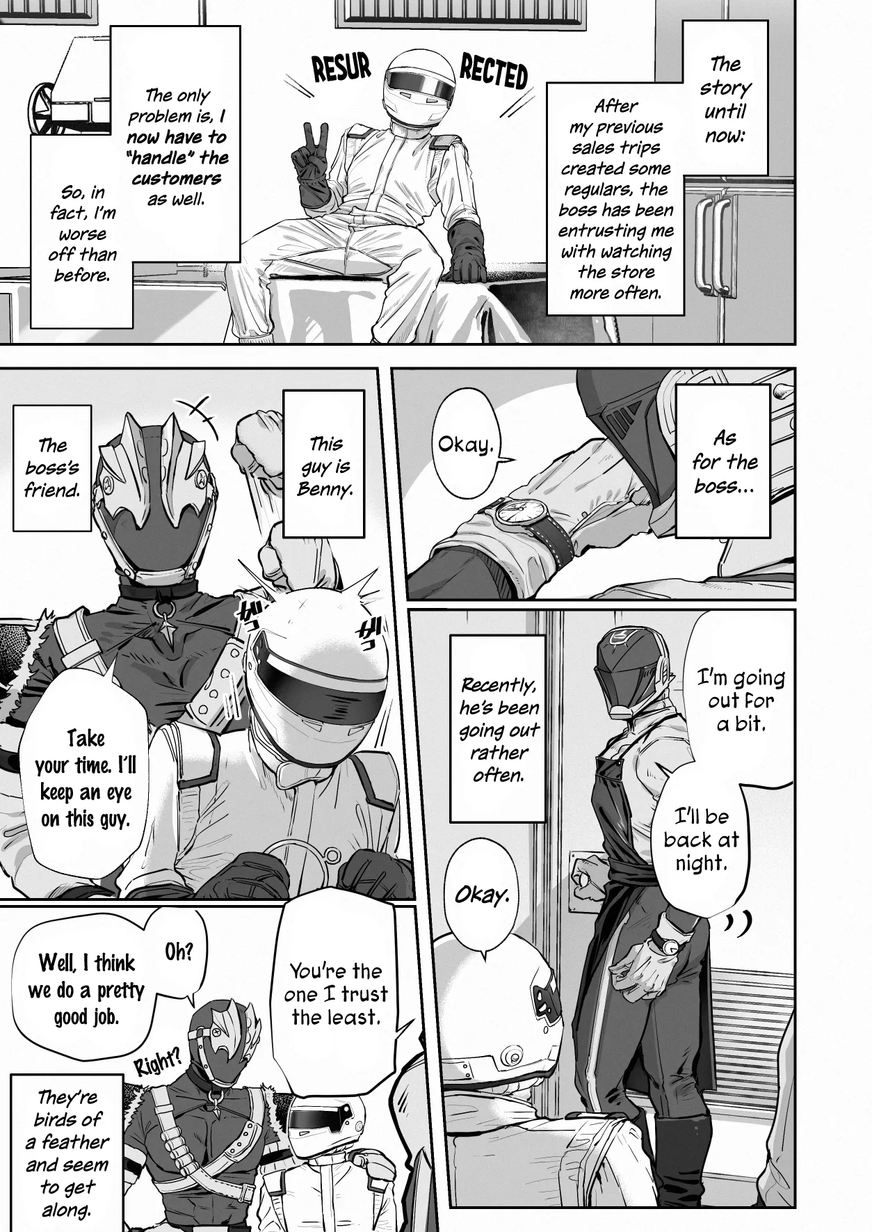 White Full-Face Helmet Consensual Sex Manga - Page 1