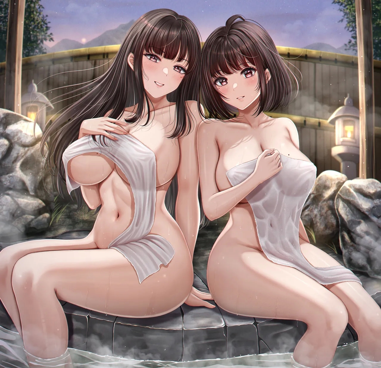 その年の離れた黒髪姉妹とお〇こする話｜和年龄相差悬殊的黑发姐妹一起性交的故事1-2 - Page 82