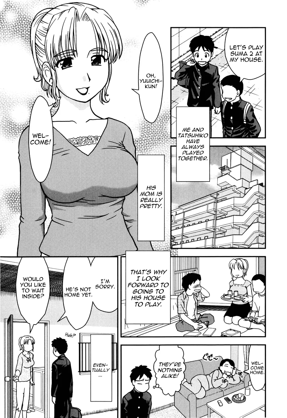 [杜拓哉] 友達のお母さん (デキちゃったらどうしよ) [英訳] [無修正] - Hentaiaz.com - 1