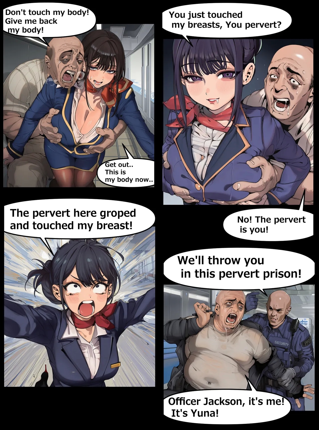 スチュワーデス ↔ 古い変態 入れ替わり - Hentaiaz.com - 3