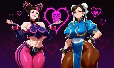 Street Fighter - Juri Han & Chun Li daidoujipv ai generated 1