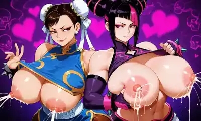 Street Fighter - Juri Han & Chun Li daidoujipv ai generated 8