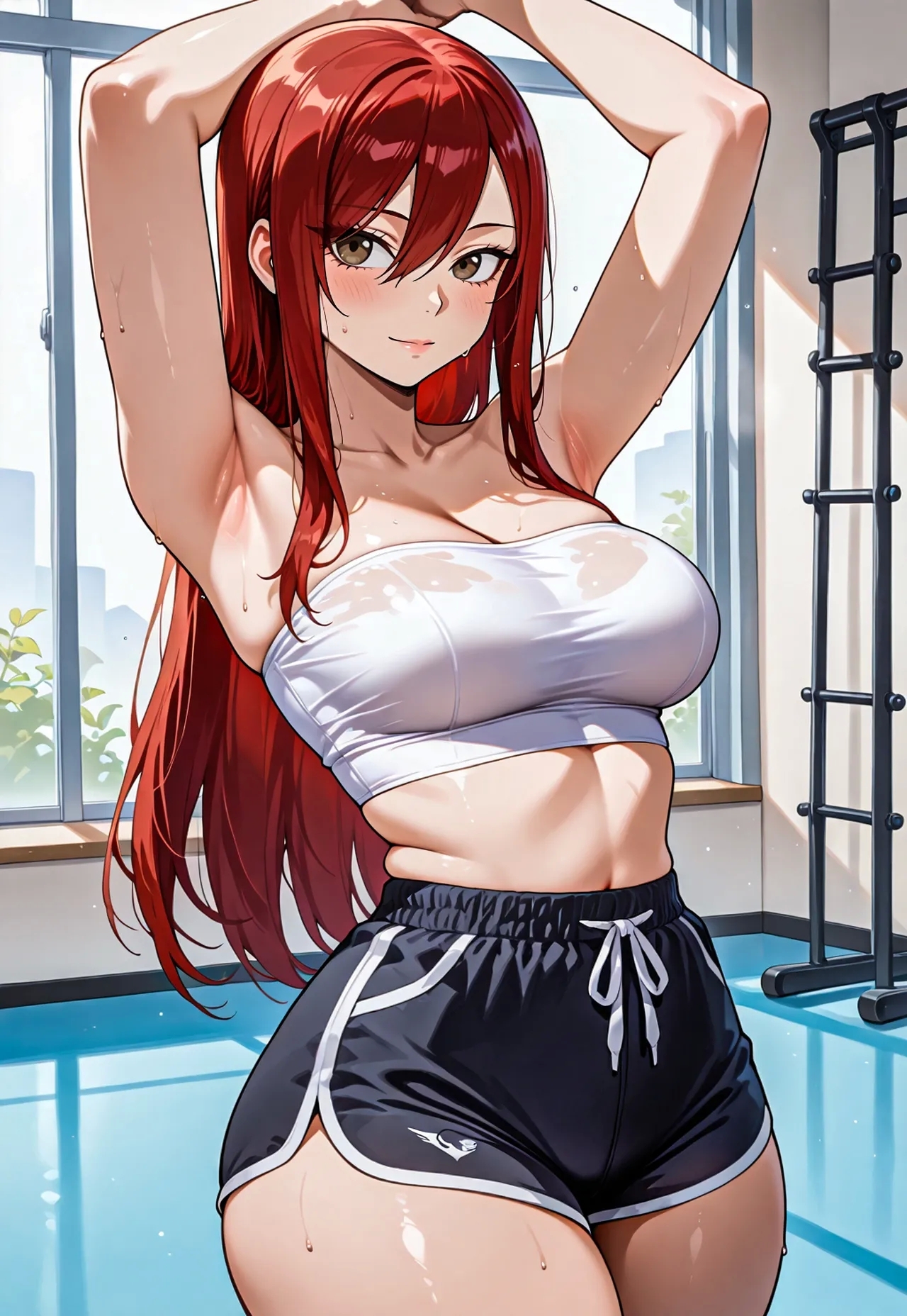 Erza gym session x BBC messingwithai ai generated - Page 1