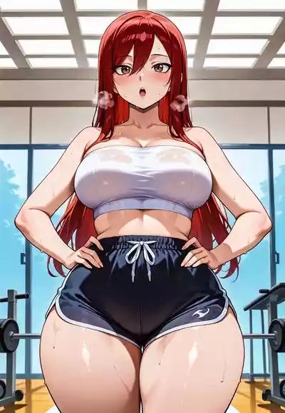 Erza gym session x BBC messingwithai ai generated 6