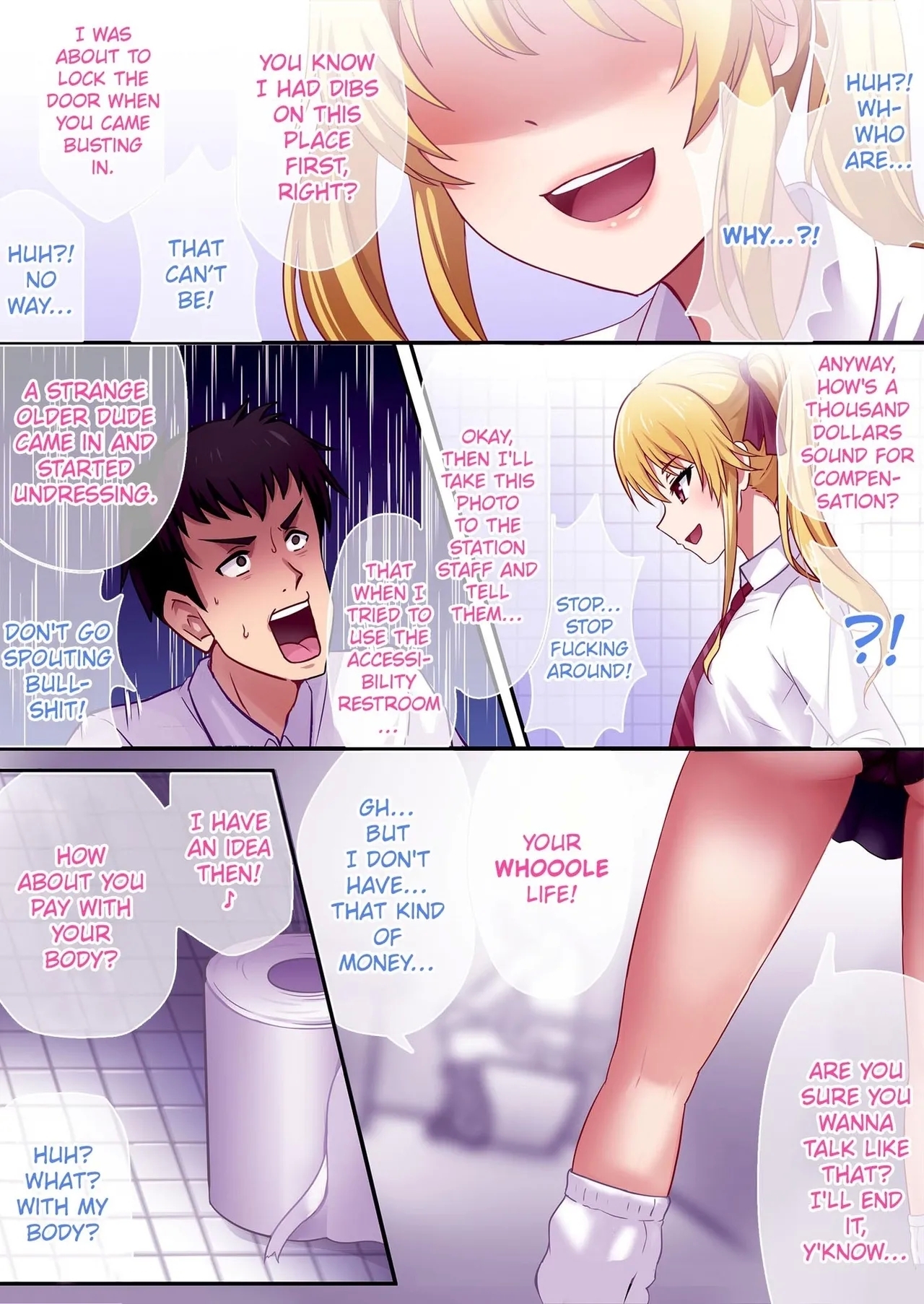 Kyouyuu Toilet de JK ni Sakuseisarete Shofuki Shichatta Ryman no Hanashi. | Sprayed on and Squeezed by a High School Girl in the Bathroom. - Page 5