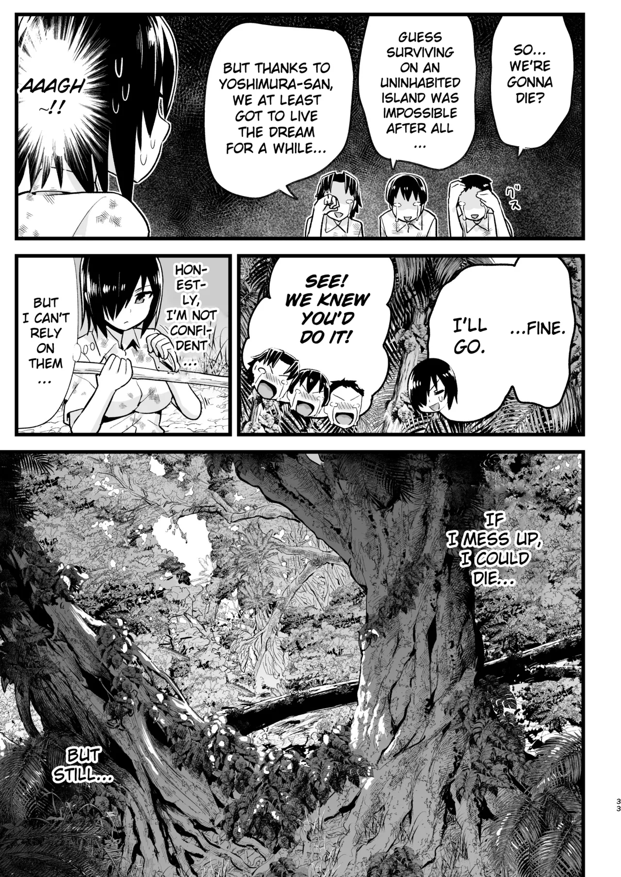 Mujintou Onnasan 6 wa me | Uninhabited Island Girl Gets Covered in Mud and Fucked!: Ms. Yoshimura’s So Easy. Volume 6 - Page 32