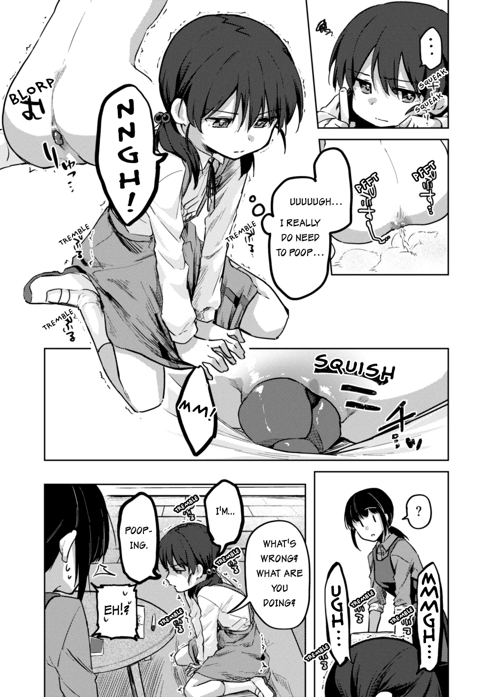 Flat-chested girl pooped her panties because she didn’t want to go to the toilet 2