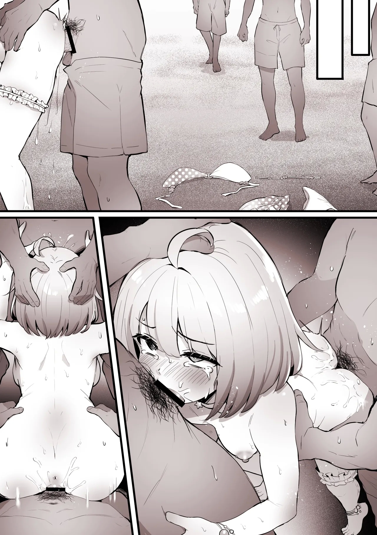 海で周りの人に見られながら、ナンパ師達にえっちされちゃう ル〇ナ - Page 9