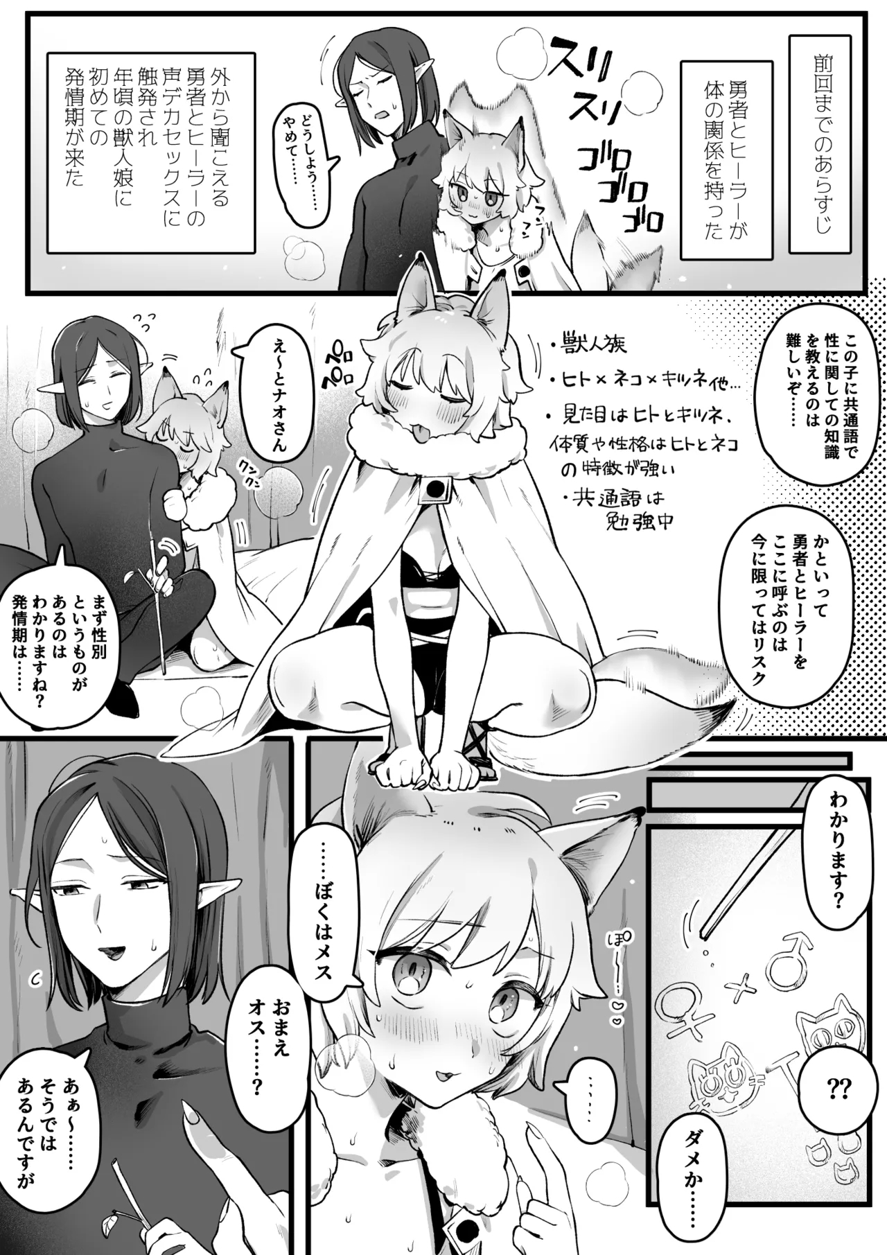 発情期が来たケモ耳娘vs受難男エルフ - Page 1