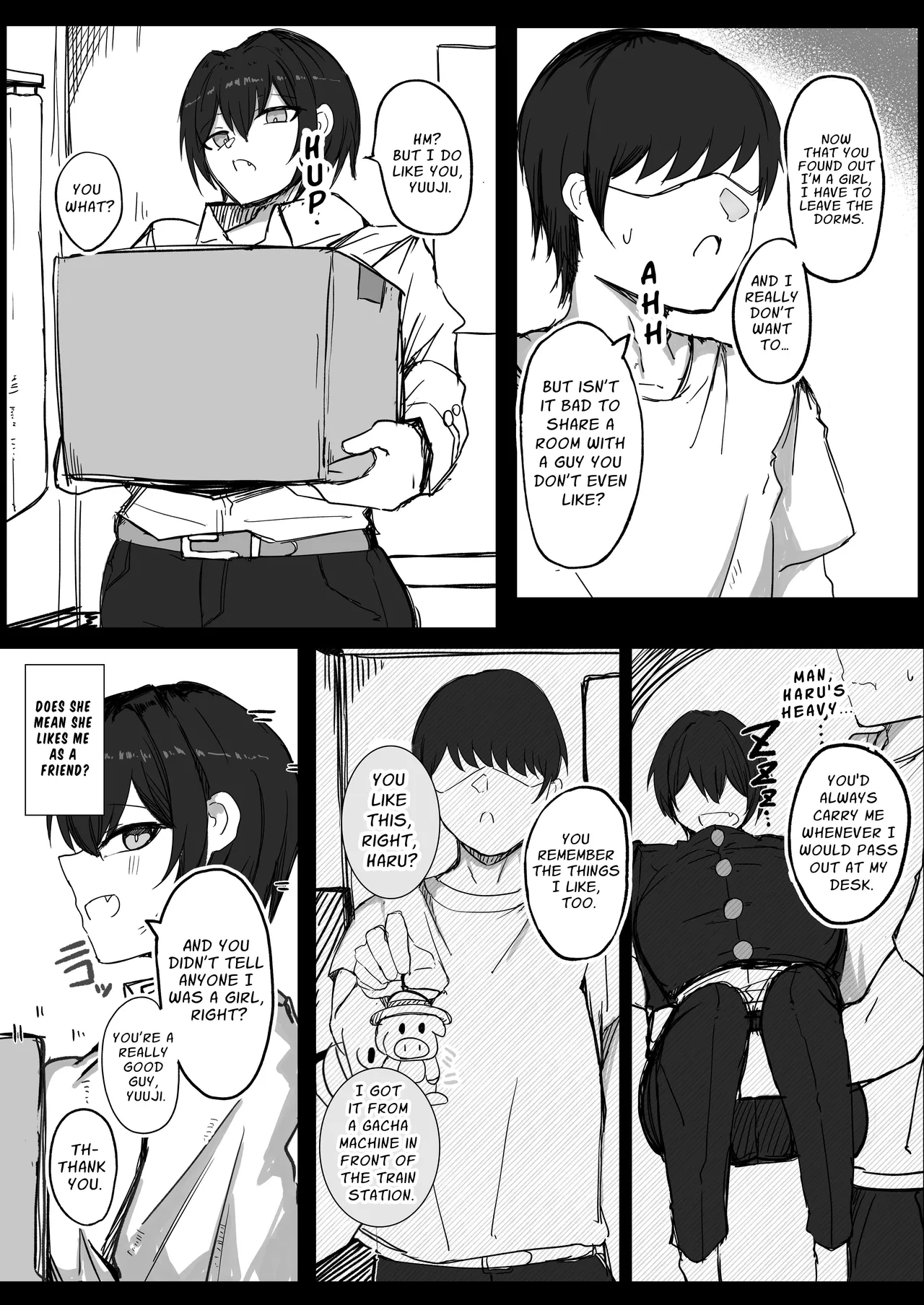 Danshiryou no Aibeya wa H no Toki Dosukebe ni Naru Bakunyuu Dansou Joshi | Busty Crossdressing Woman gets Horny for Sex in the Shared Room of a Male Dormitory - Page 13